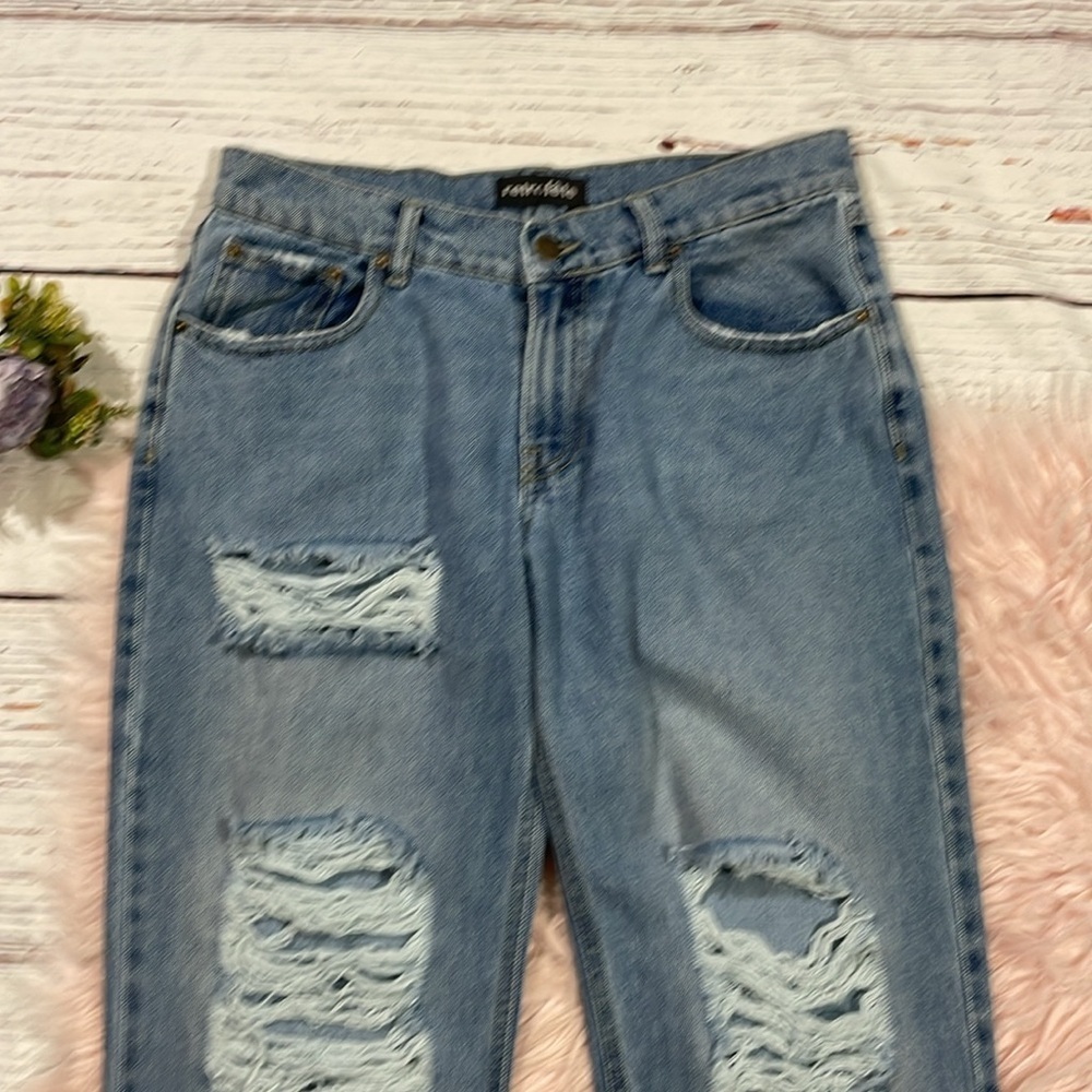 NWT Retrofete Women’s Maggie Distressed Low Rise Jean in Coast - Picture 7 of 10